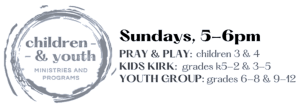 Children & Youth PYC, Pray & Play Sundays, 5-6pm